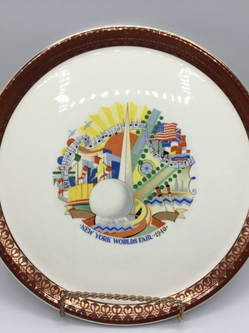 New York Worlds Fair Art Deco Platter